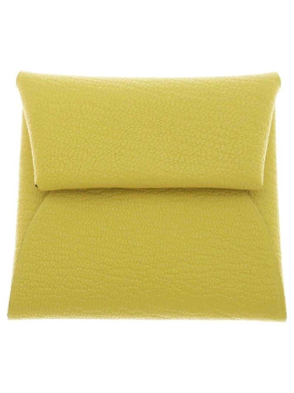 Hermes Bastia Chevre Mini Wallet Coin Purse Case Yellow Leather